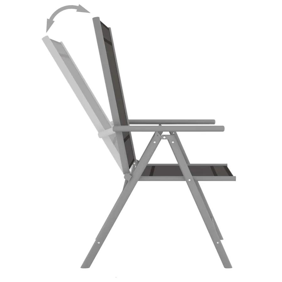 Ensemble de bistro 3 pcs aluminium et textilène argenté - 7