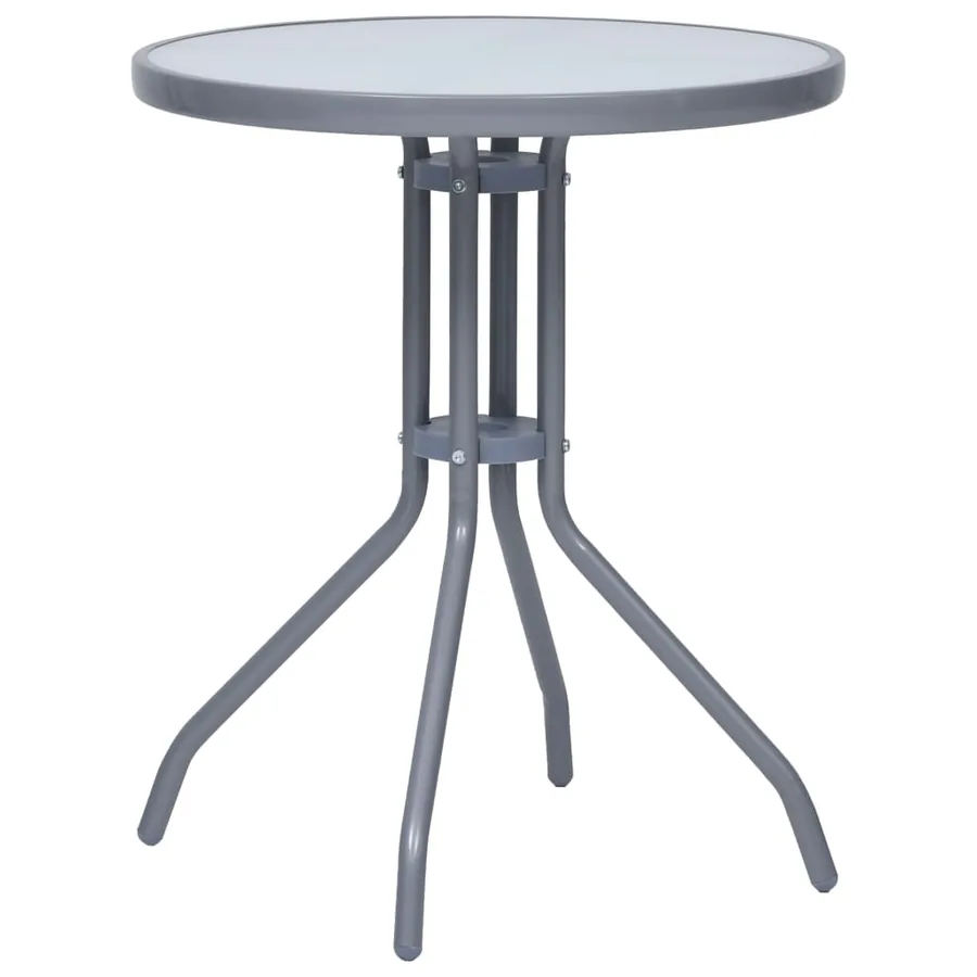 Ensemble de bistro 3 pcs aluminium et textilène argenté - 9