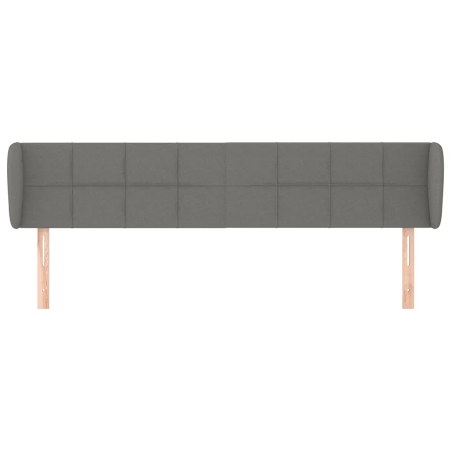 Tête de lit avec oreilles Gris foncé 183x23x78/88 cm Tissu - 3