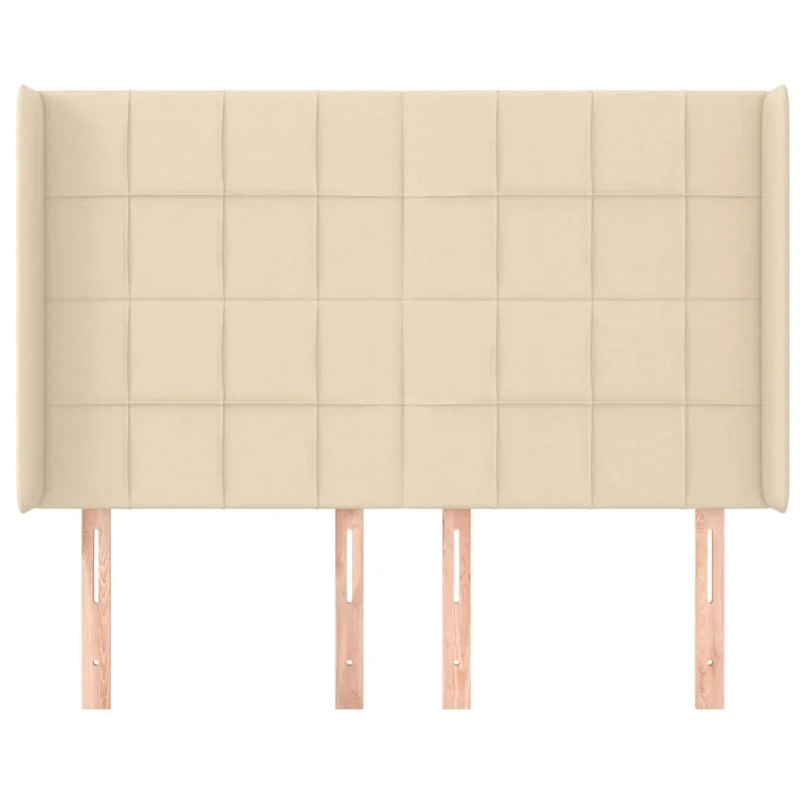 Tête de lit avec oreilles Crème 147x16x118/128 cm Tissu - 3
