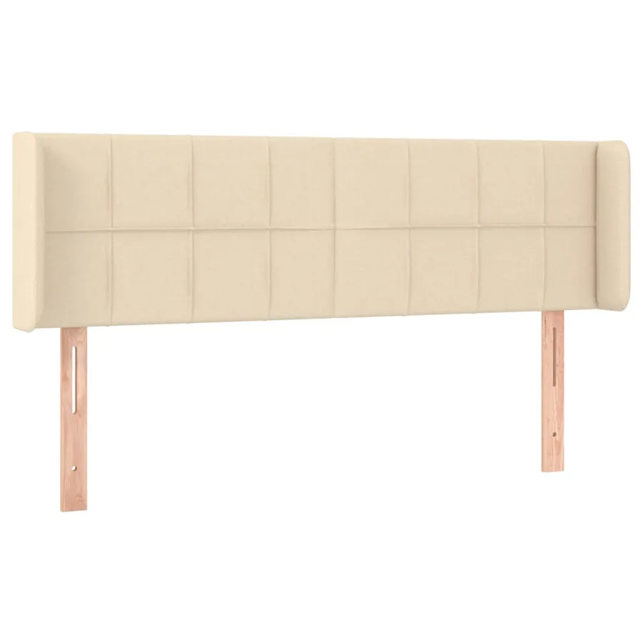 Tête de lit avec oreilles Crème 147x16x78/88 cm Tissu - 2