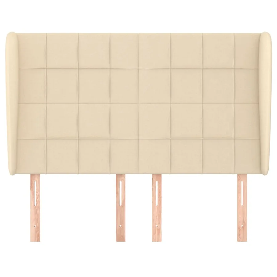 Tête de lit avec oreilles Crème 147x23x118/128 cm Tissu - 3