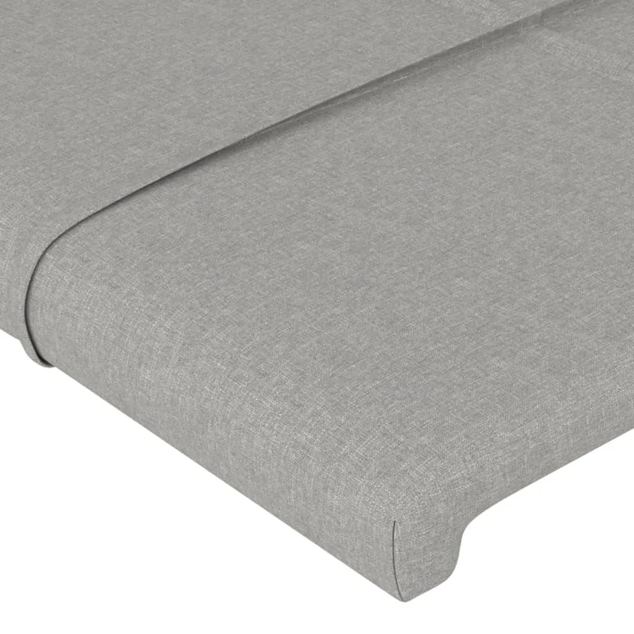 Cadre de lit sans matelas gris clair 90x200 cm tissu - 10