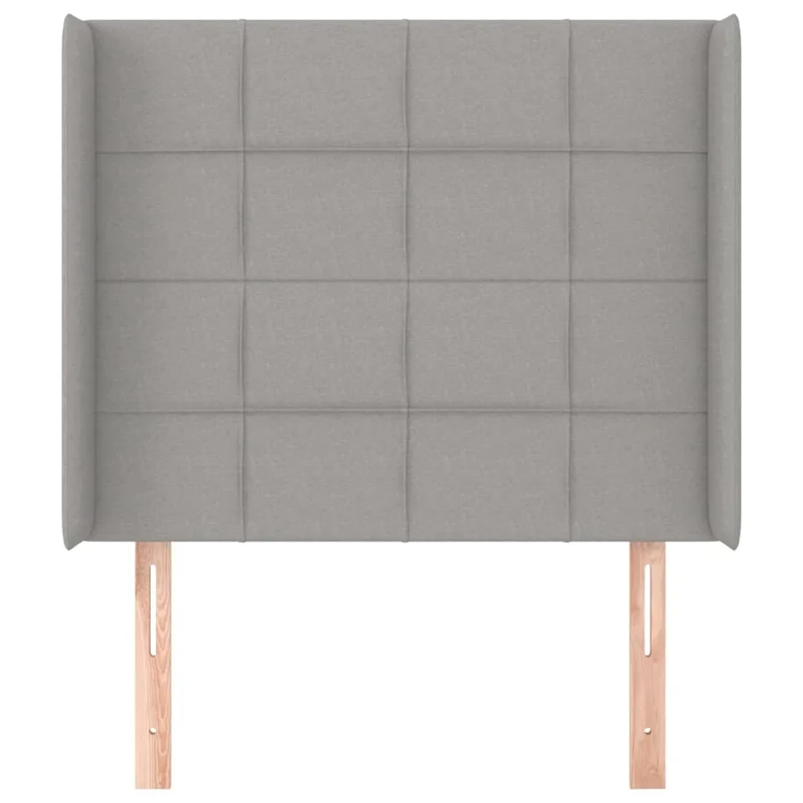 Tête de lit avec oreilles Gris clair 93x16x118/128 cm Tissu - 3
