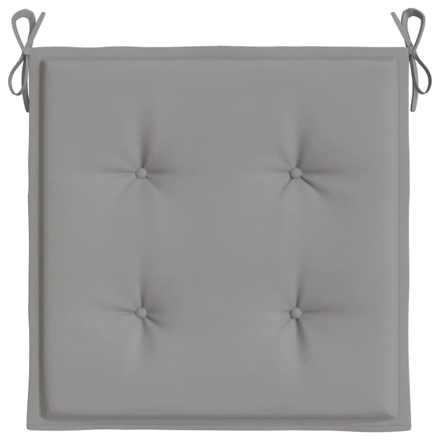 Coussins de chaise de jardin lot de 2 gris 50x50x4 cm - 6