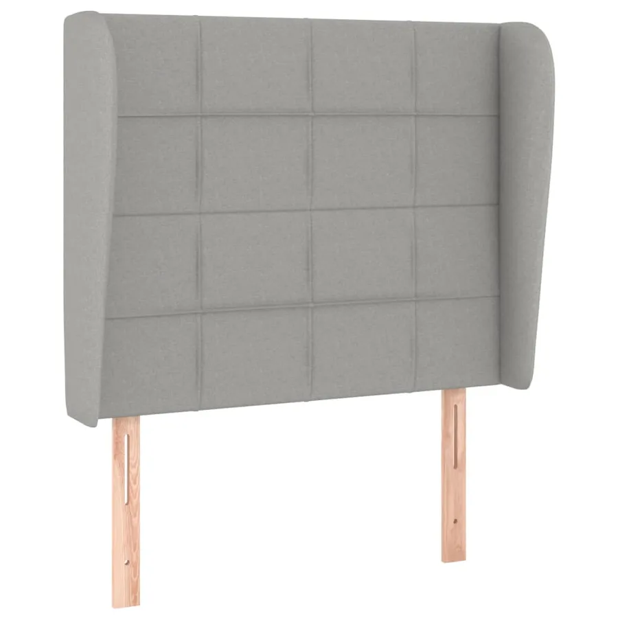 Tête de lit avec oreilles Gris clair 93x23x118/128 cm Tissu - 2