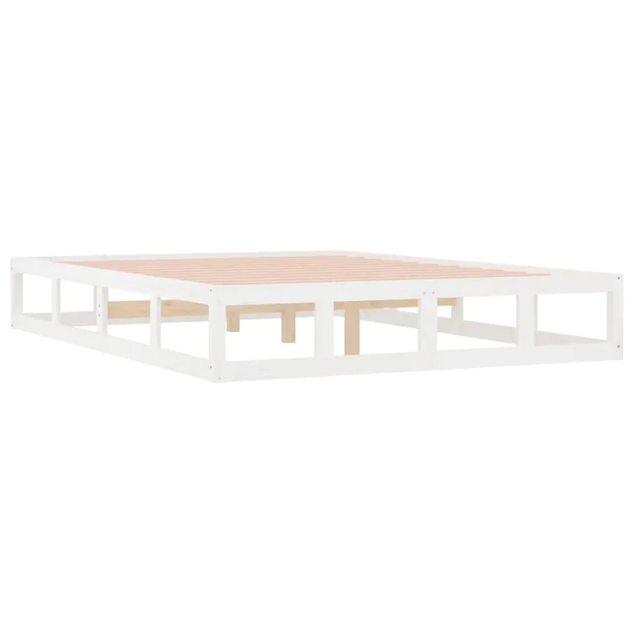 Cadre de lit sans matelas blanc 180x200 cm bois massif - 4