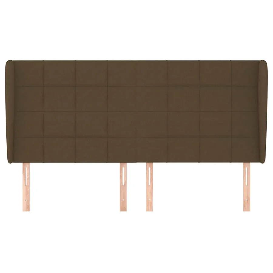 Tête de lit avec oreilles Marron foncé 183x23x118/128 cm Tissu - 3