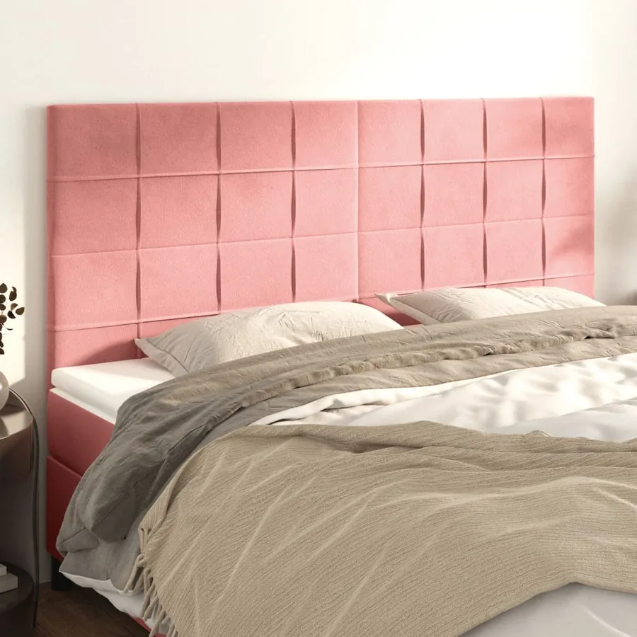Tête de lit Rose 180x5x118/128 cm Velours