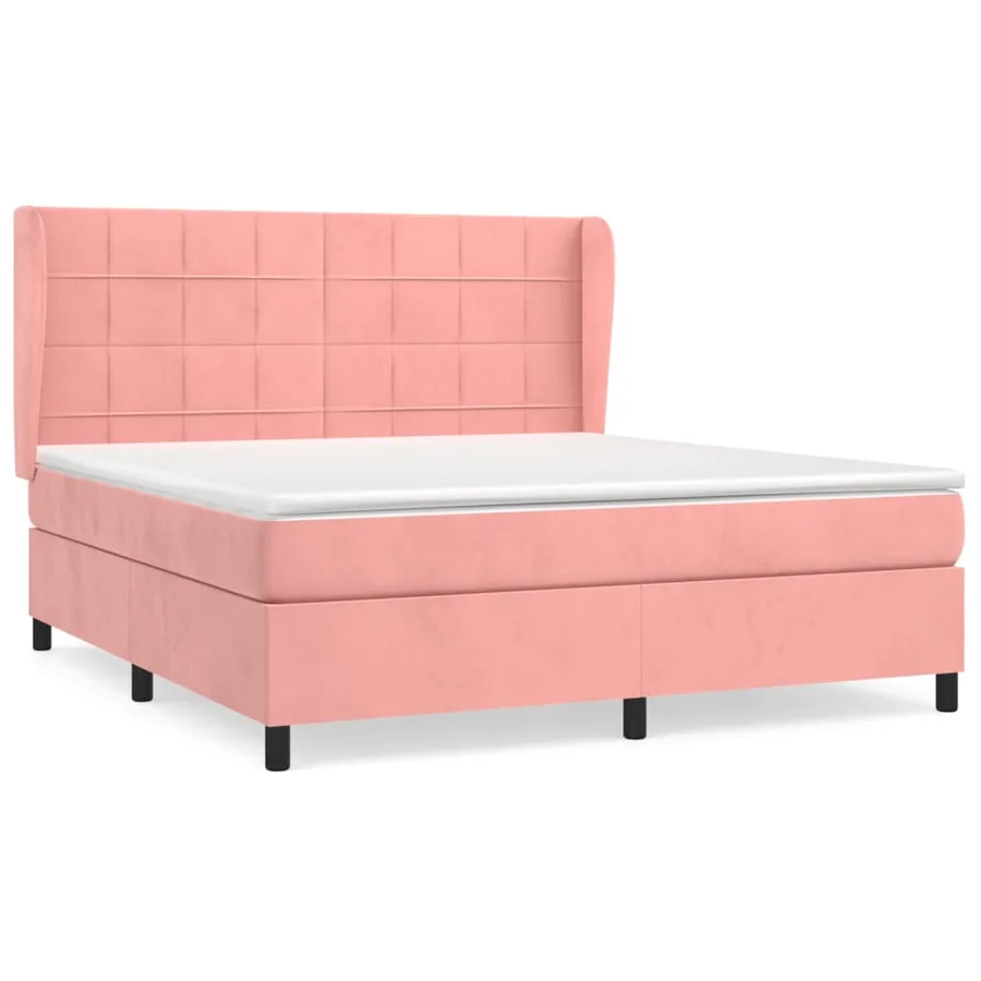 Sommier à lattes de lit avec matelas Rose 180x200 cm Velours - 2