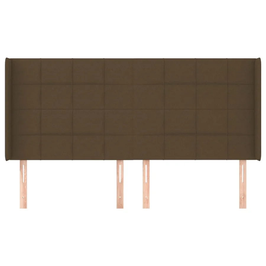 Tête de lit avec oreilles Marron foncé 183x16x118/128 cm Tissu - 3