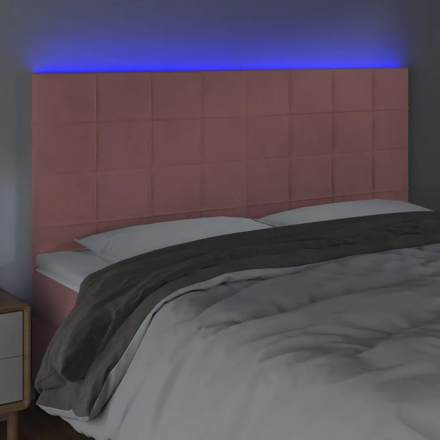 Tête de lit à LED Rose 180x5x118/128 cm Velours - 3