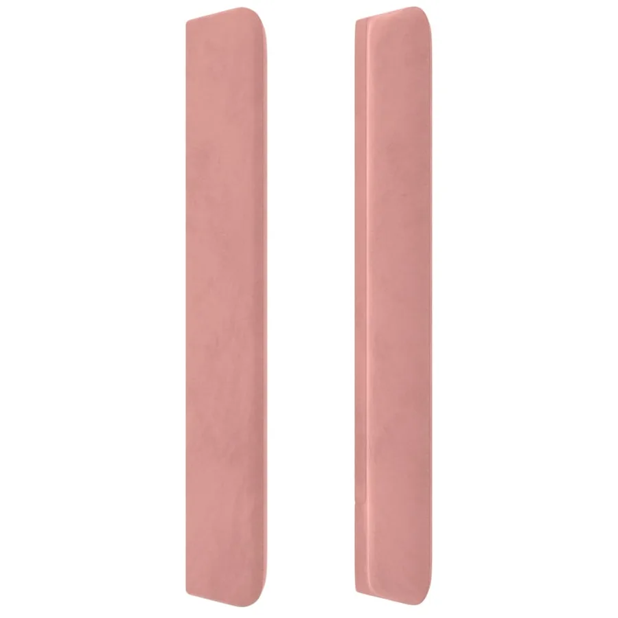 Tête de lit avec oreilles Rose 183x16x118/128 cm Velours - 4