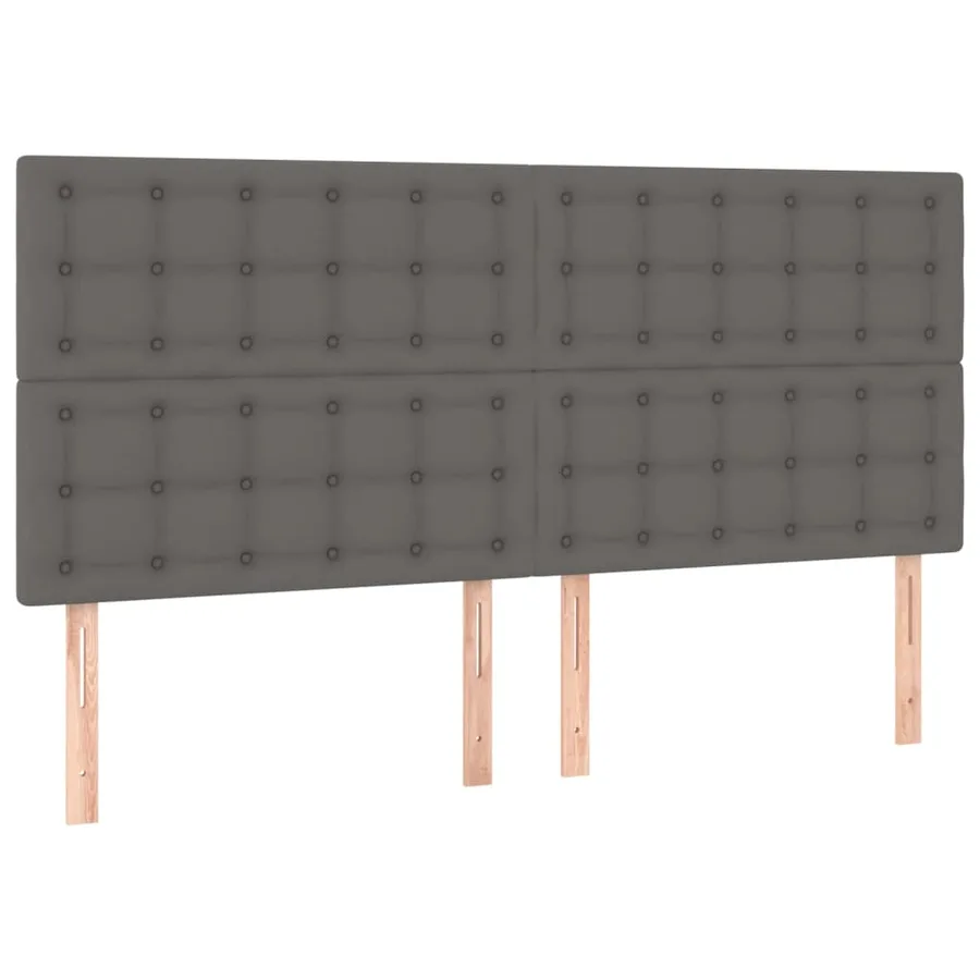 Cadre de lit sans matelas gris 160x200 cm similicuir - 9