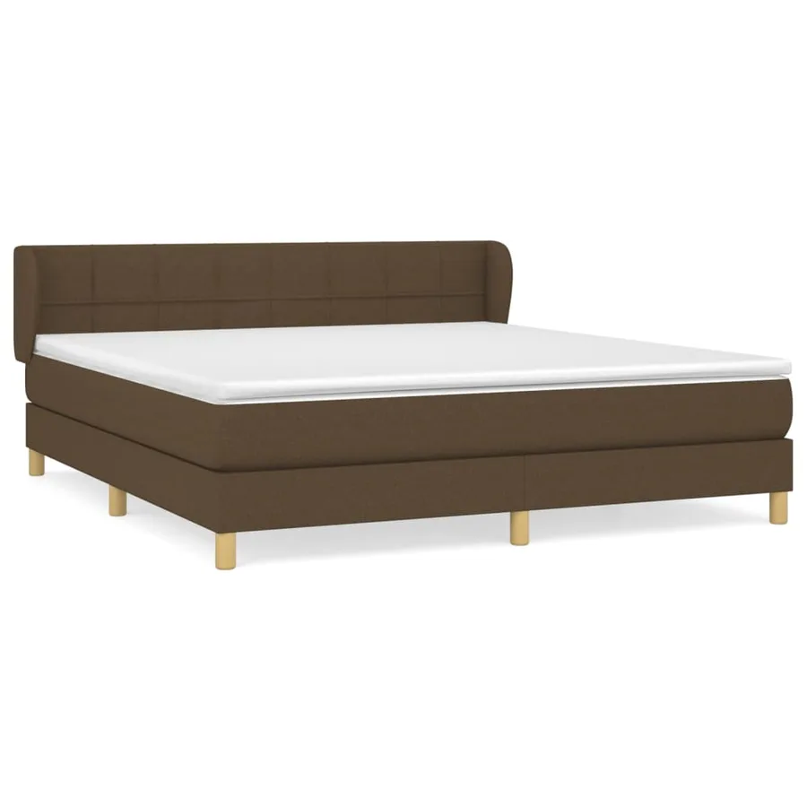Sommier à lattes de lit avec matelas Marron foncé 180x200 cm - 2