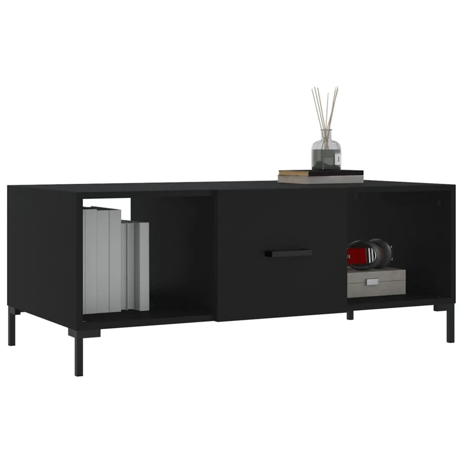 Table basse noir 102x50x40 cm bois d'ingénierie - 3