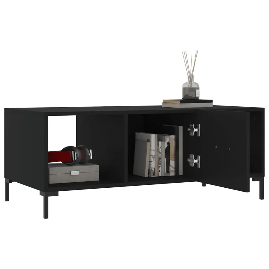 Table basse noir 102x50x40 cm bois d'ingénierie - 4