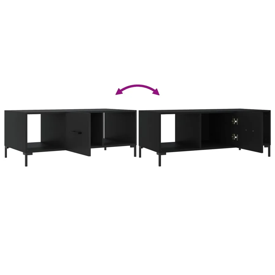 Table basse noir 102x50x40 cm bois d'ingénierie - 9