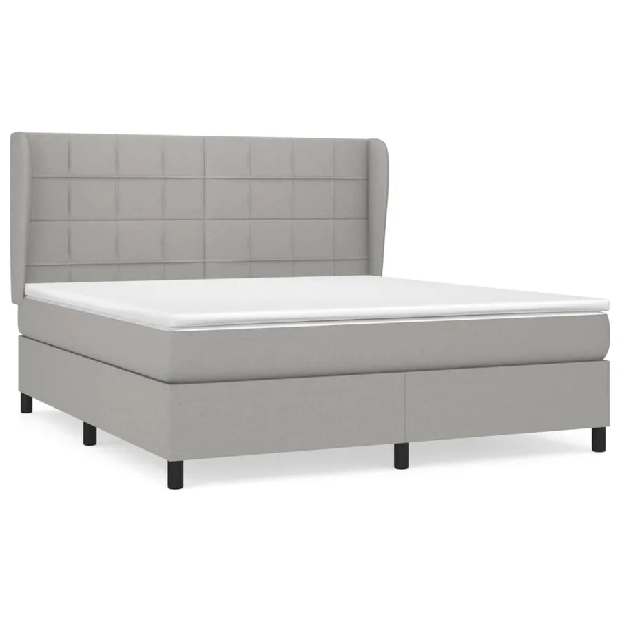 Sommier à lattes de lit avec matelas Gris clair 160x200cm Tissu - 2