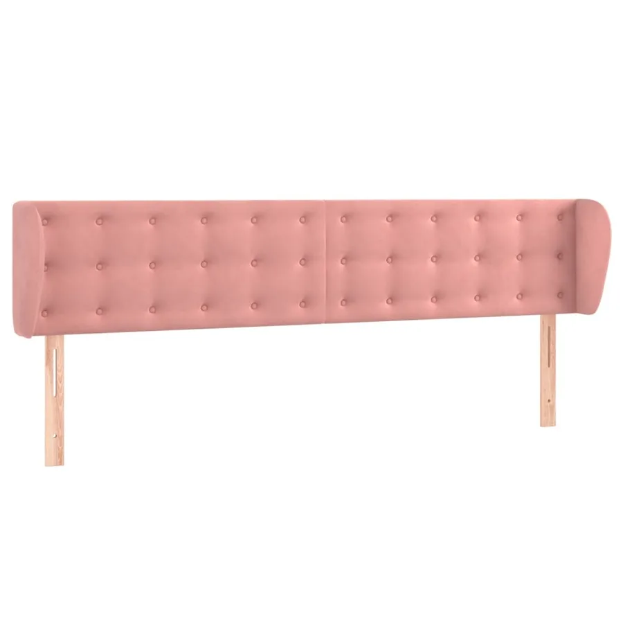 Tête de lit avec oreilles Rose 163x23x78/88 cm Velours - 2