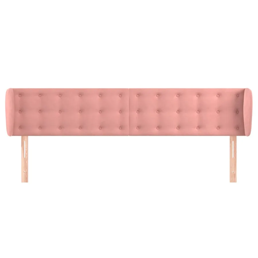 Tête de lit avec oreilles Rose 163x23x78/88 cm Velours - 3