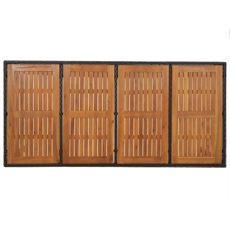 Ensemble à manger de jardin coussins 7pcs Noir Résine tressée - 8