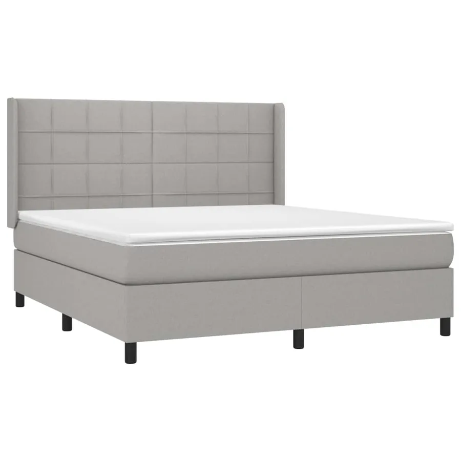 Sommier à lattes de lit matelas LED Gris clair 180x200 cm Tissu - 4