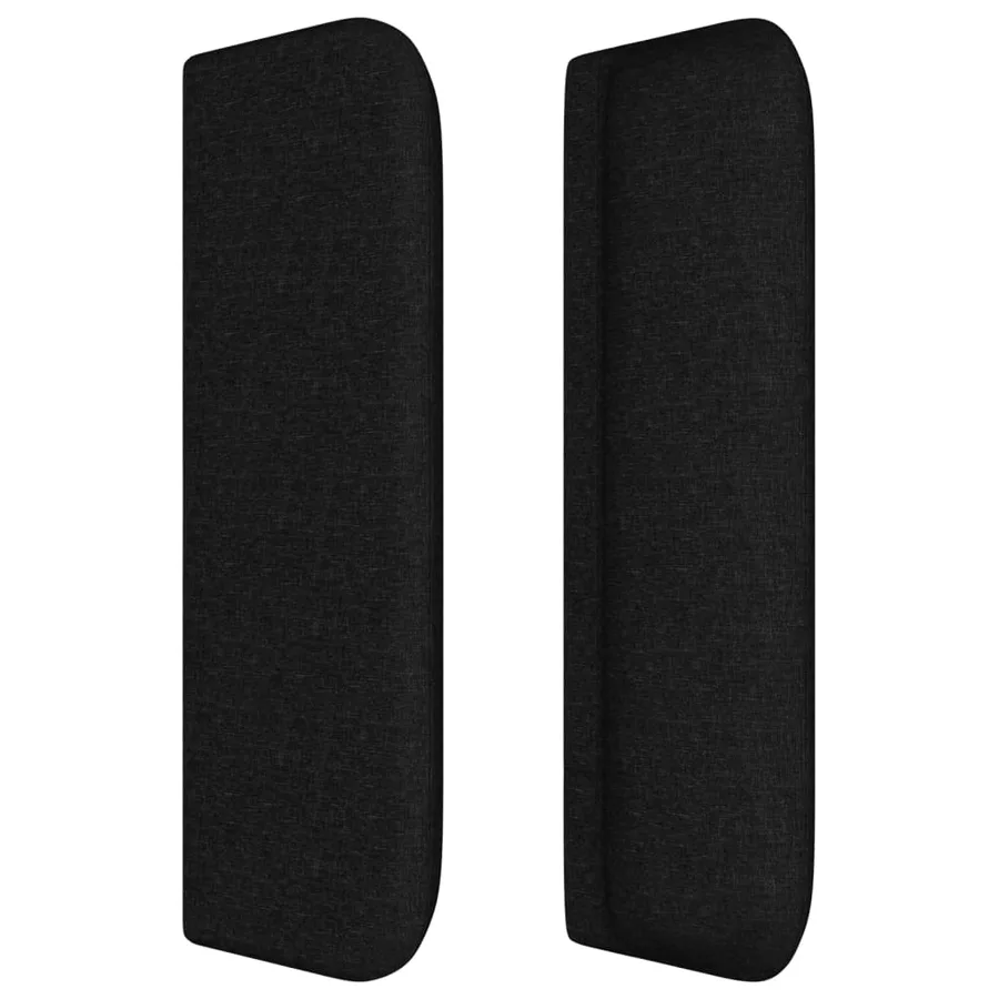 Tête de lit avec oreilles Noir 203x16x78/88 cm Tissu - 4
