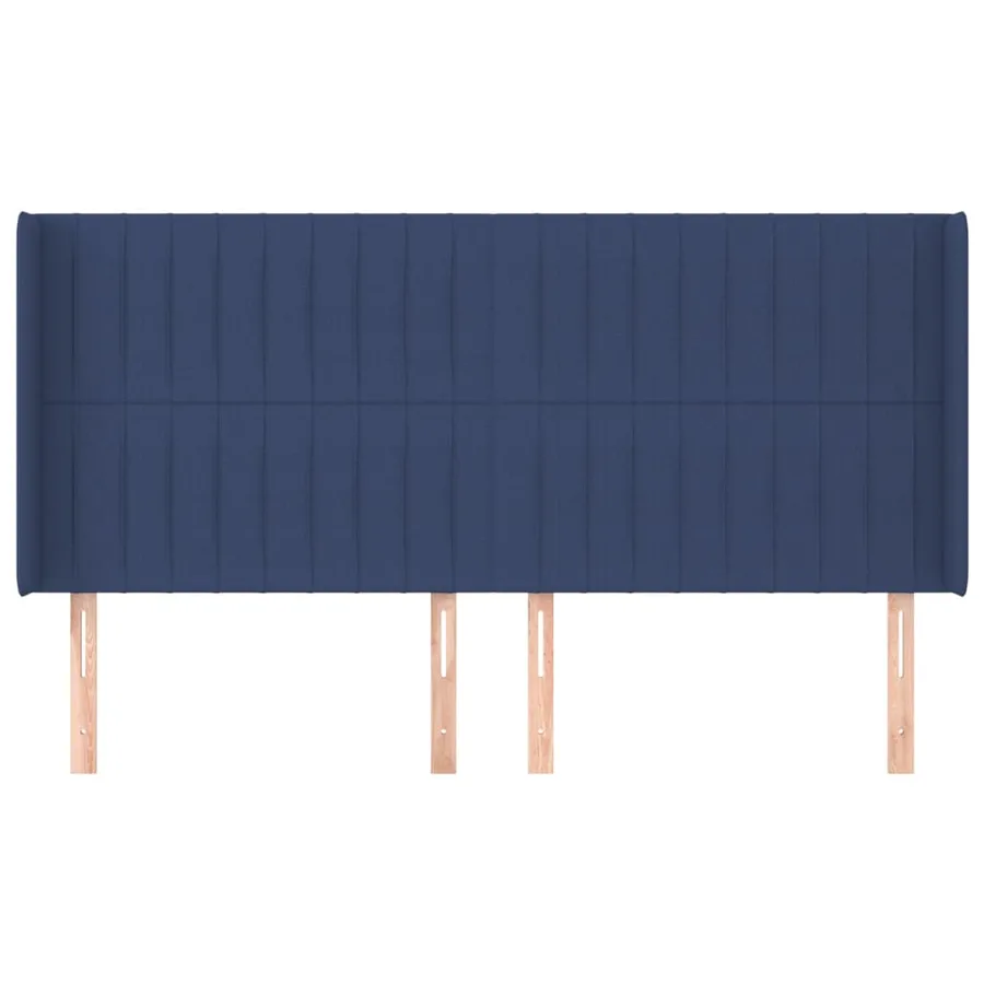 Tête de lit avec oreilles Bleu 183x16x118/128 cm Tissu - 3