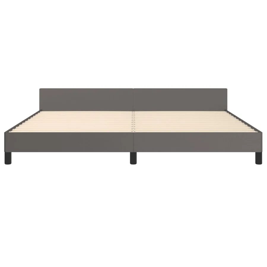 Cadre de lit sans matelas gris 200x200 cm similicuir - 6