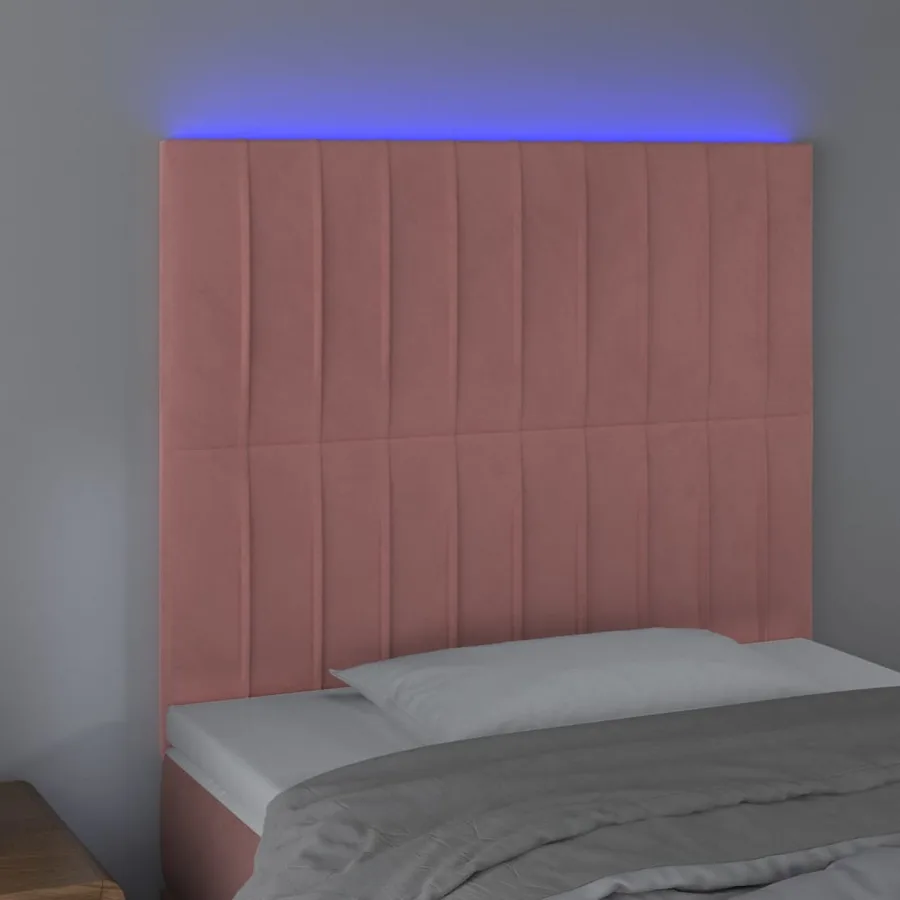 Tête de lit à LED Rose 80x5x118/128 cm Velours - 3