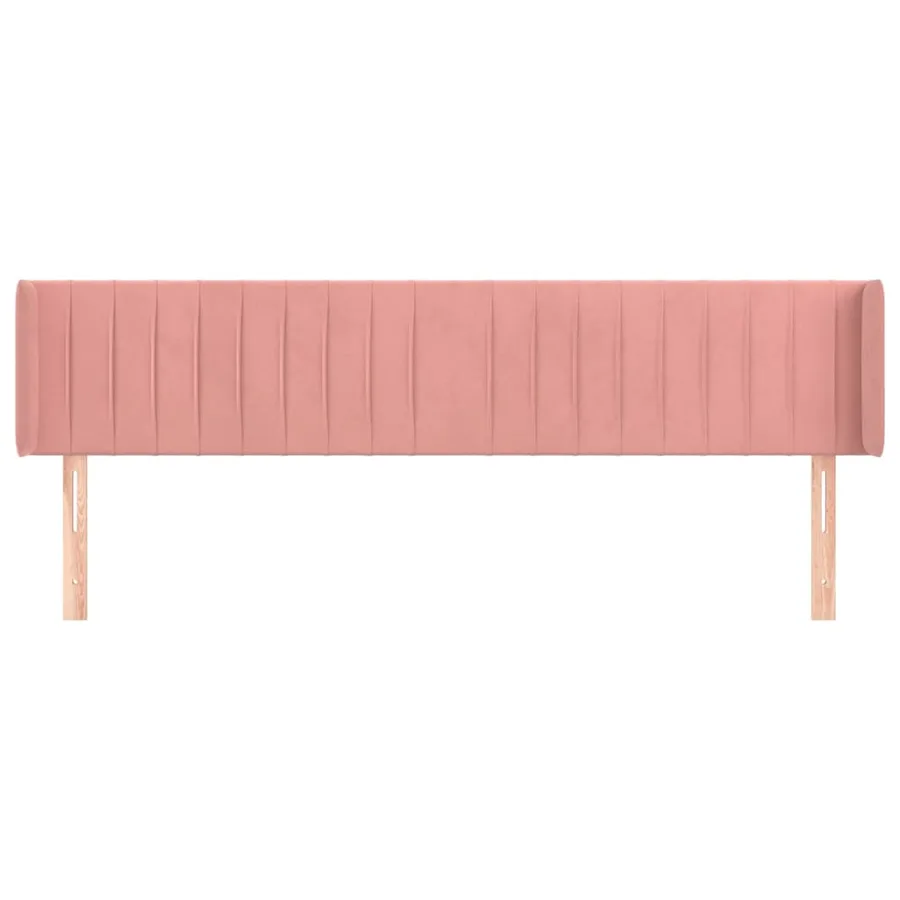 Tête de lit avec oreilles Rose 163x16x78/88 cm Velours - 3