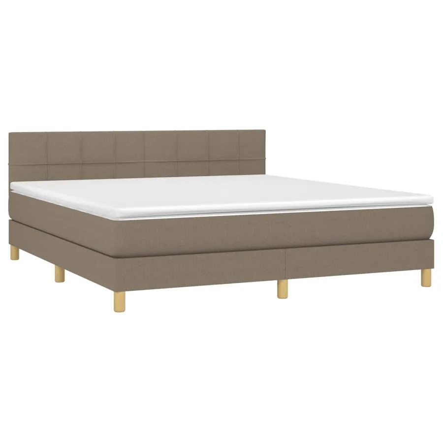 Sommier à lattes de lit avec matelas LED Taupe 180x200 cm Tissu - 3