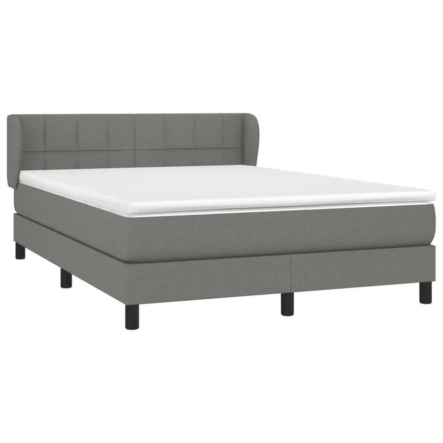 Sommier à lattes de lit avec matelas Gris foncé 140x190cm Tissu - 3