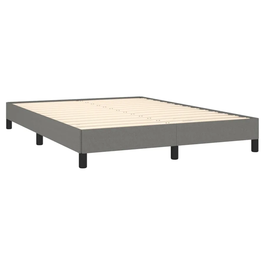 Sommier à lattes de lit avec matelas Gris foncé 140x190cm Tissu - 4
