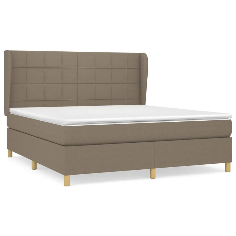 Sommier à lattes de lit avec matelas Taupe 180x200 cm Tissu - 2