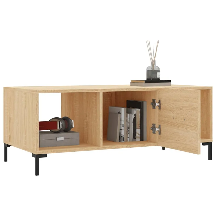 Table basse chêne sonoma 102x50x40 cm bois d'ingénierie - 4