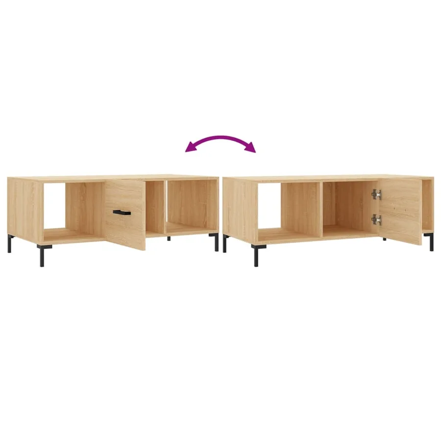 Table basse chêne sonoma 102x50x40 cm bois d'ingénierie - 9