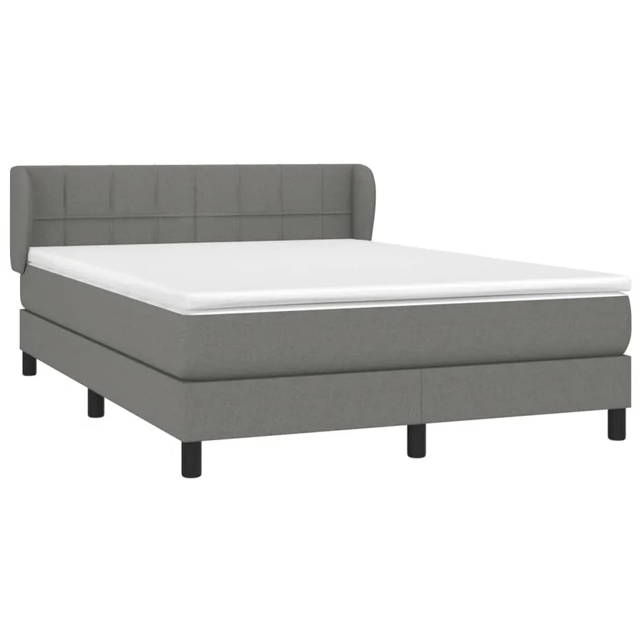 Sommier à lattes de lit avec matelas Gris foncé 140x200cm Tissu - 3