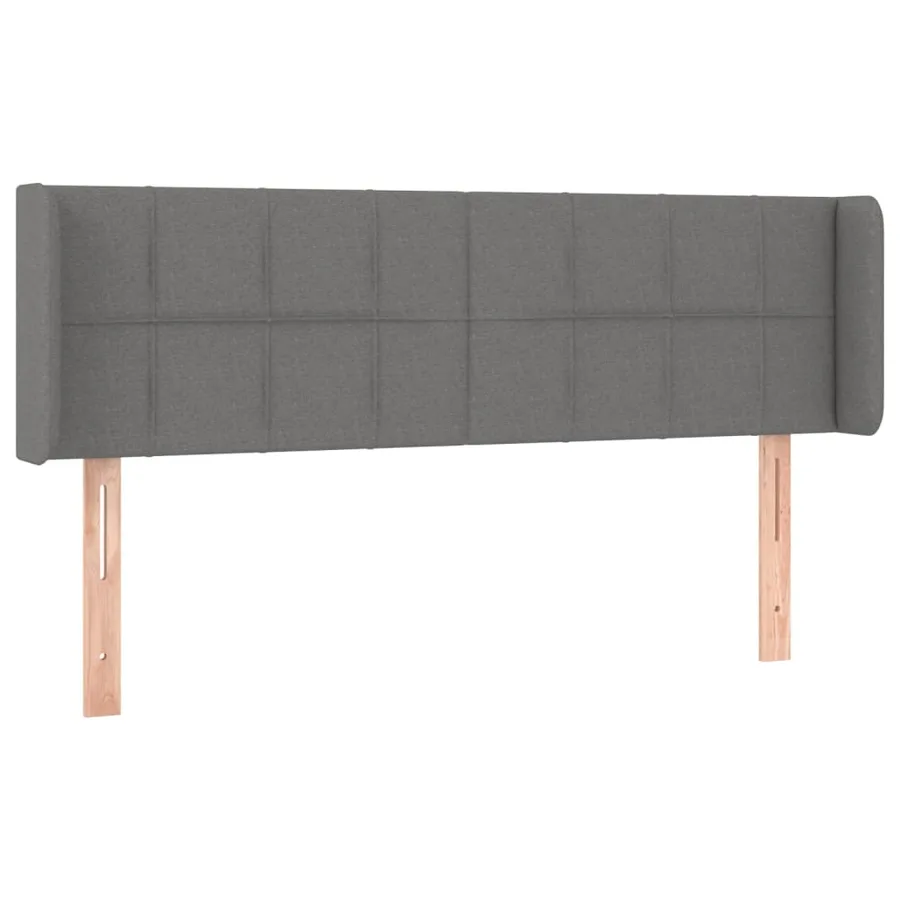 Tête de lit avec oreilles Gris foncé 147x16x78/88 cm Tissu - 2