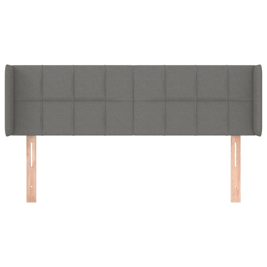Tête de lit avec oreilles Gris foncé 147x16x78/88 cm Tissu - 3