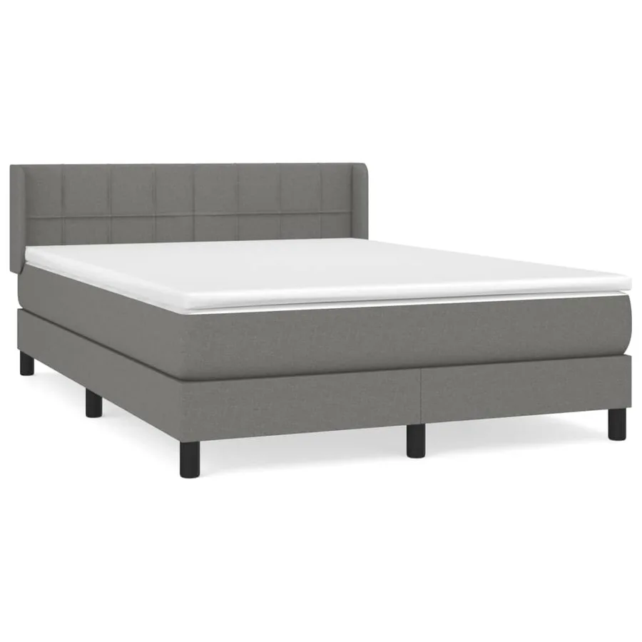 Sommier à lattes de lit avec matelas Gris foncé 140x200cm Tissu - 2