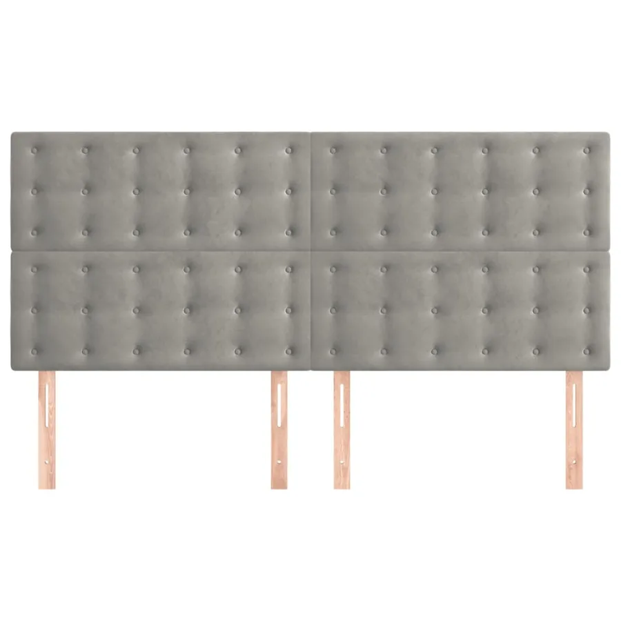 Tête de lit Gris clair 200x5x118/128 cm Velours - 3