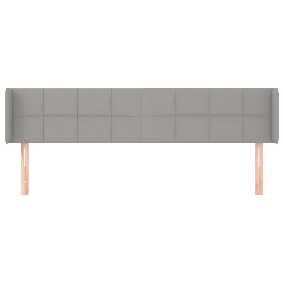 Tête de lit avec oreilles Gris clair 203x16x78/88 cm Tissu - 3