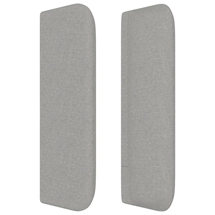 Tête de lit avec oreilles Gris clair 203x16x78/88 cm Tissu - 4