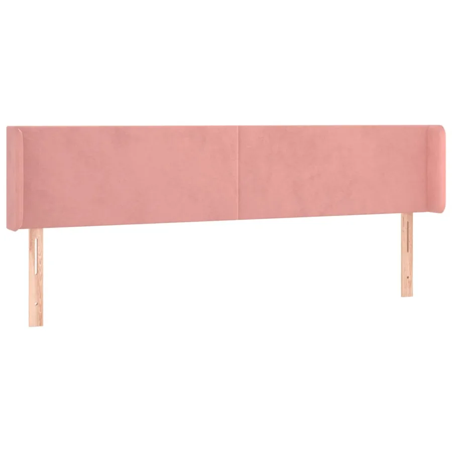 Tête de lit avec oreilles Rose 183x16x78/88 cm Velours - 2