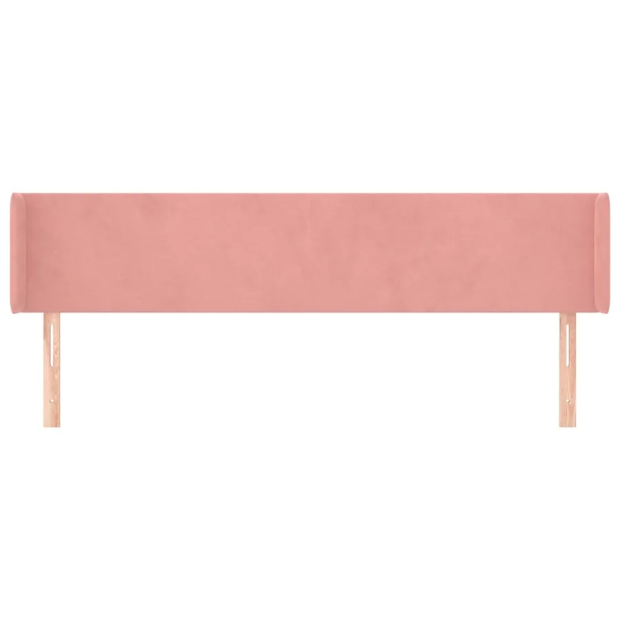 Tête de lit avec oreilles Rose 183x16x78/88 cm Velours - 3