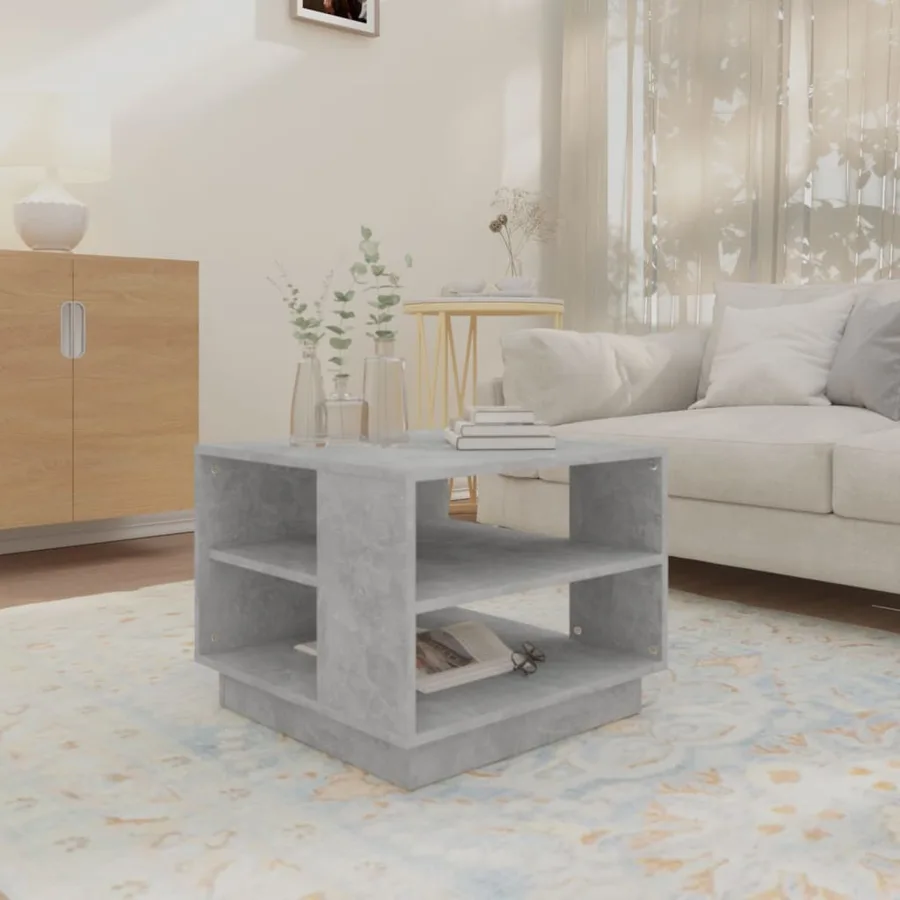 Table basse gris béton 55x55x43 cm bois d'ingénierie - 3