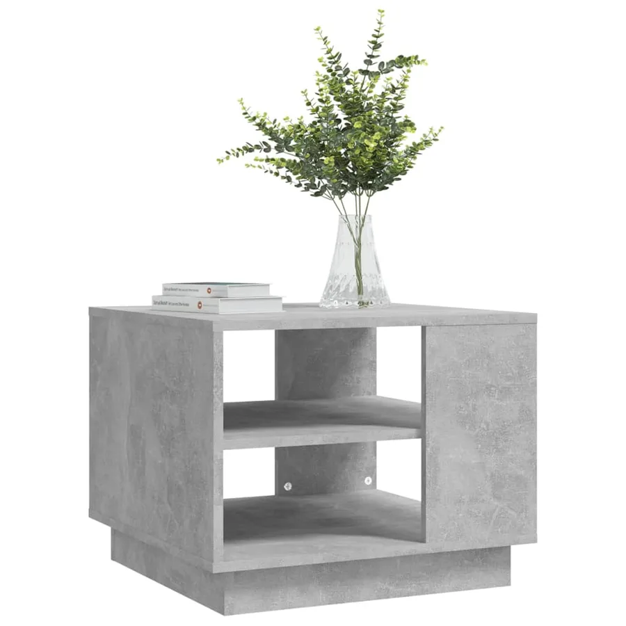 Table basse gris béton 55x55x43 cm bois d'ingénierie - 6