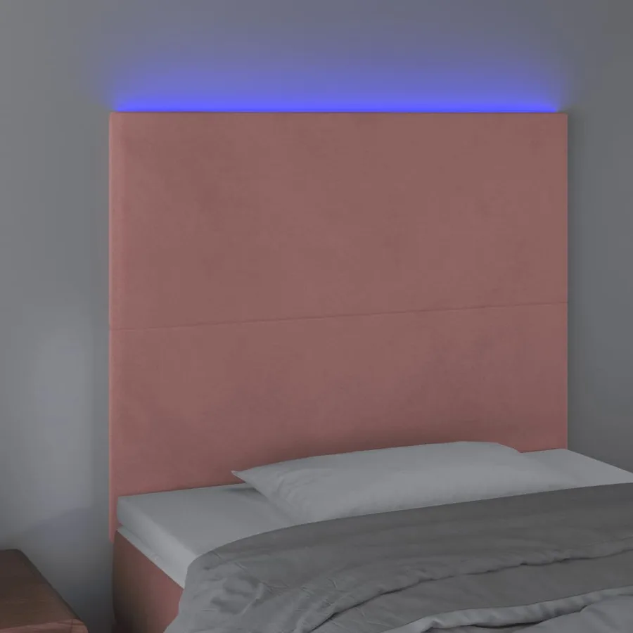 Tête de lit à LED Rose 90x5x118/128 cm Velours - 3